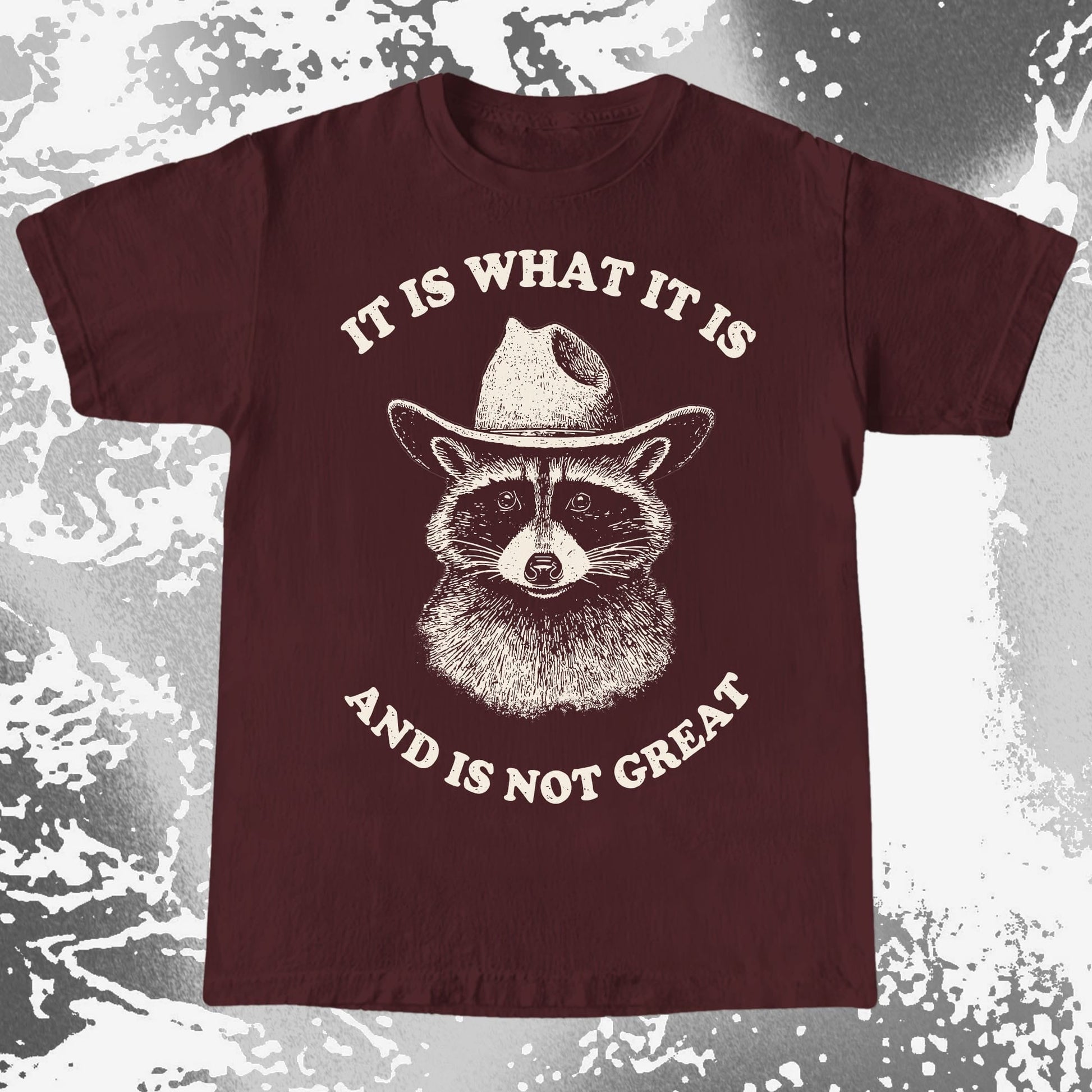 It Is What It Is (And It's Not Great) Raccoon Cowboy Shirt, funny meme tee gift (view 9)