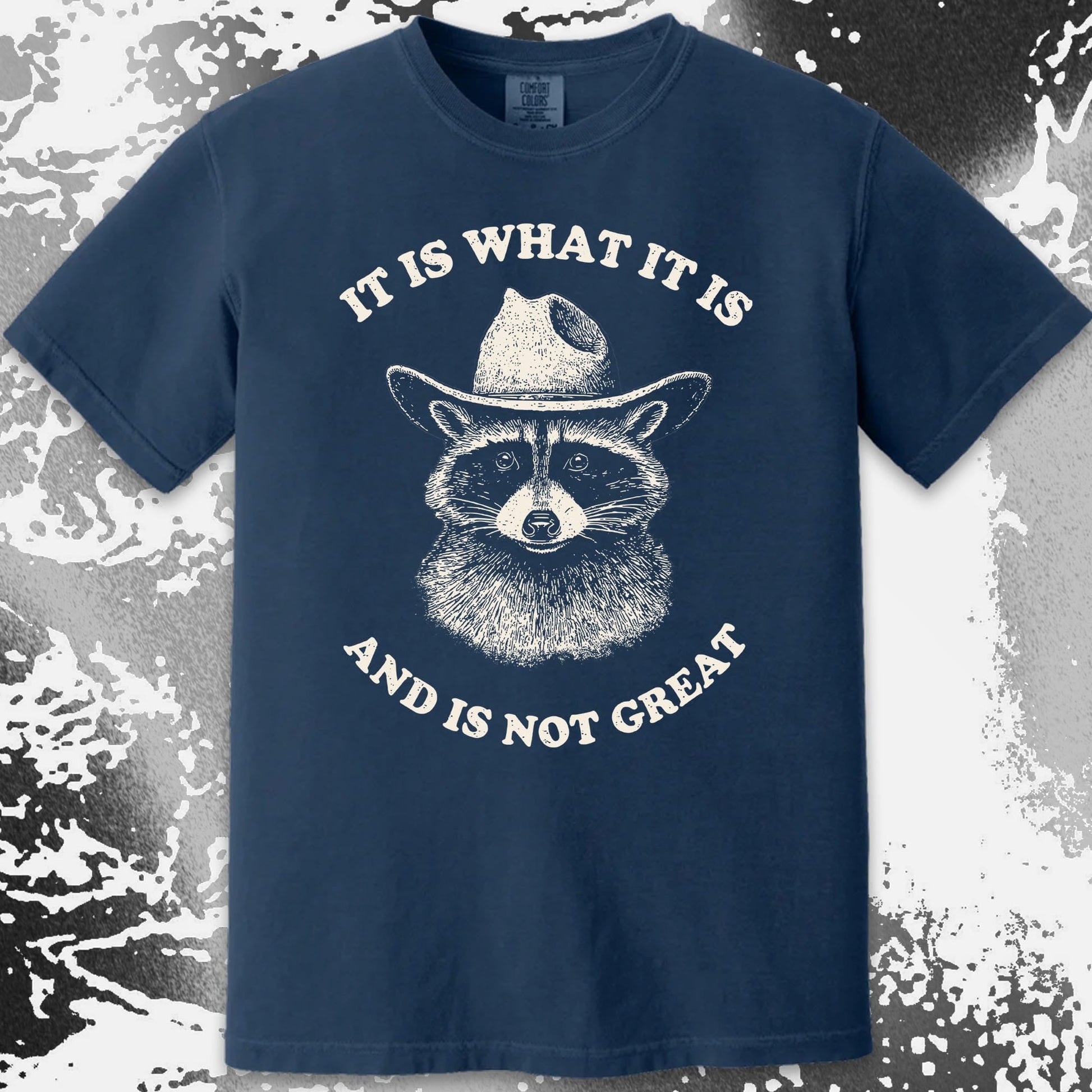 It Is What It Is (And It's Not Great) Raccoon Cowboy Shirt, funny meme tee gift (view 18)