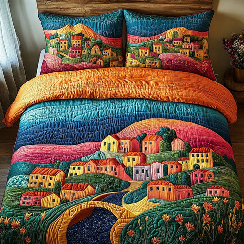 Italia Bloom 3-Piece Quilted Bedding Set - Single (59" x 70")