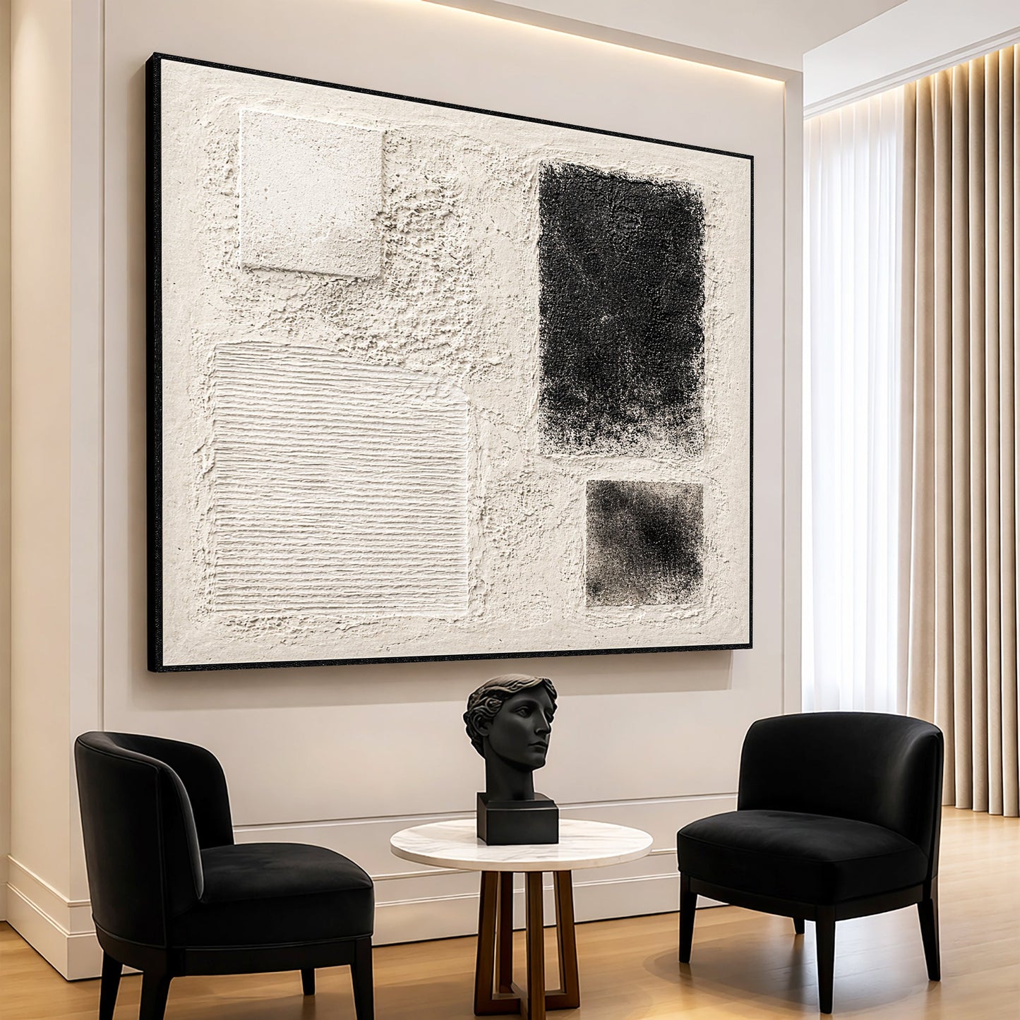 Ivory Layers Minimalist Abstract Wall Art