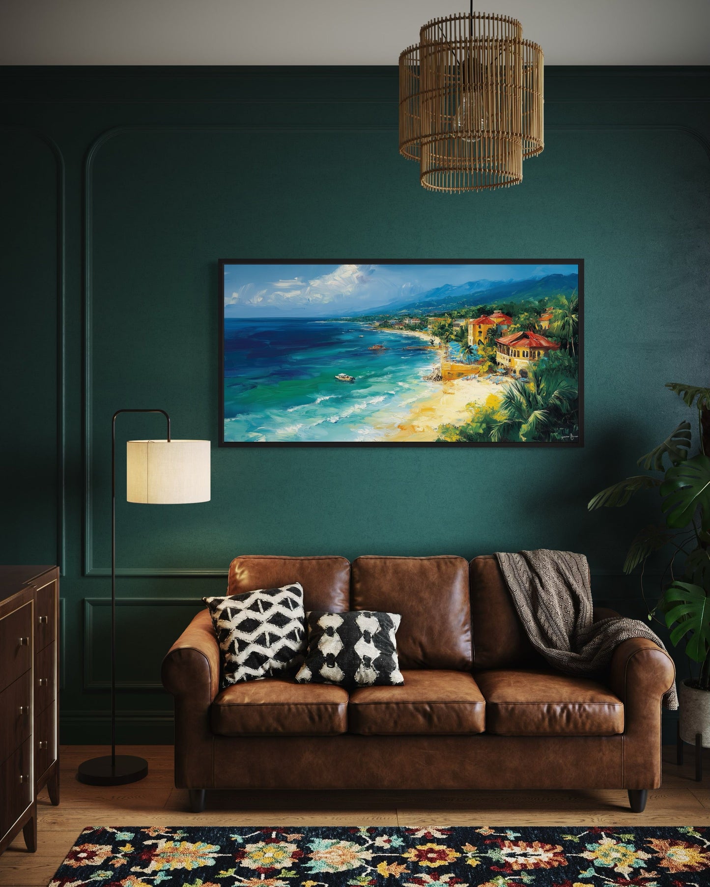 Jamaica Beach Wall Art - Colorful Caribbean Canvas Print | Framed Tropical Decor