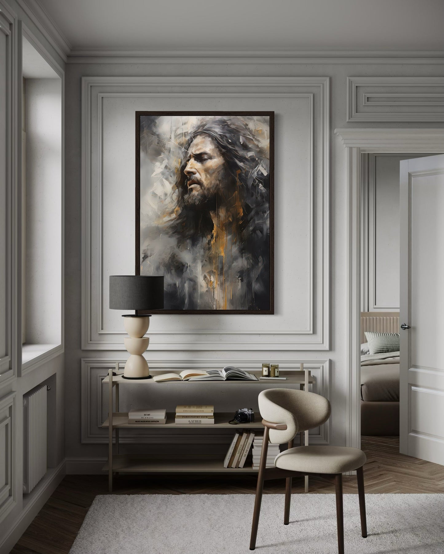 Jesus Christ Abstract Modern Christian Framed Canvas Wall Art