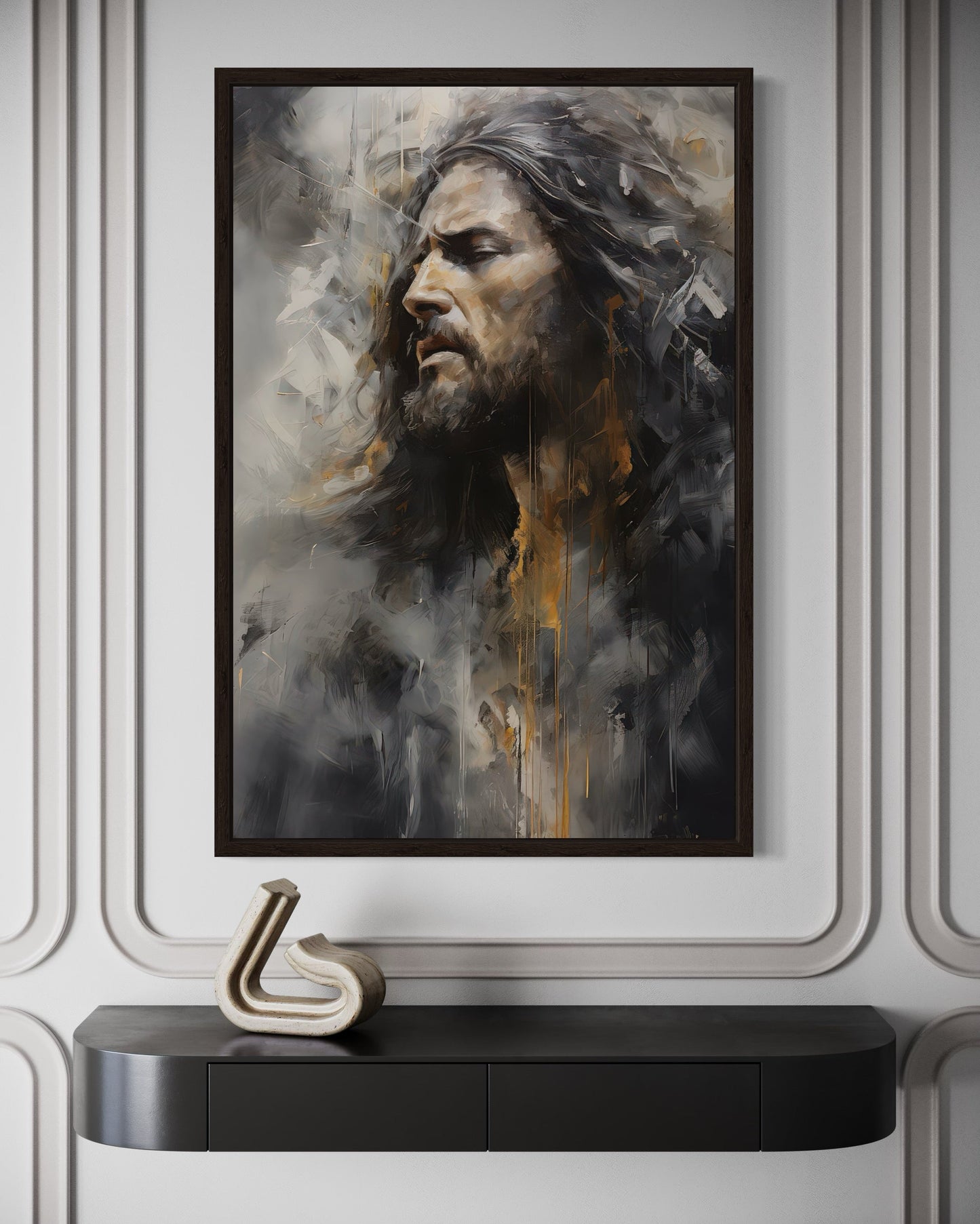 Jesus Christ Abstract Modern Christian Framed Canvas Wall Art