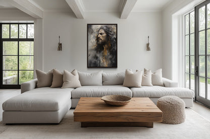 Jesus Christ Abstract Modern Christian Framed Canvas Wall Art