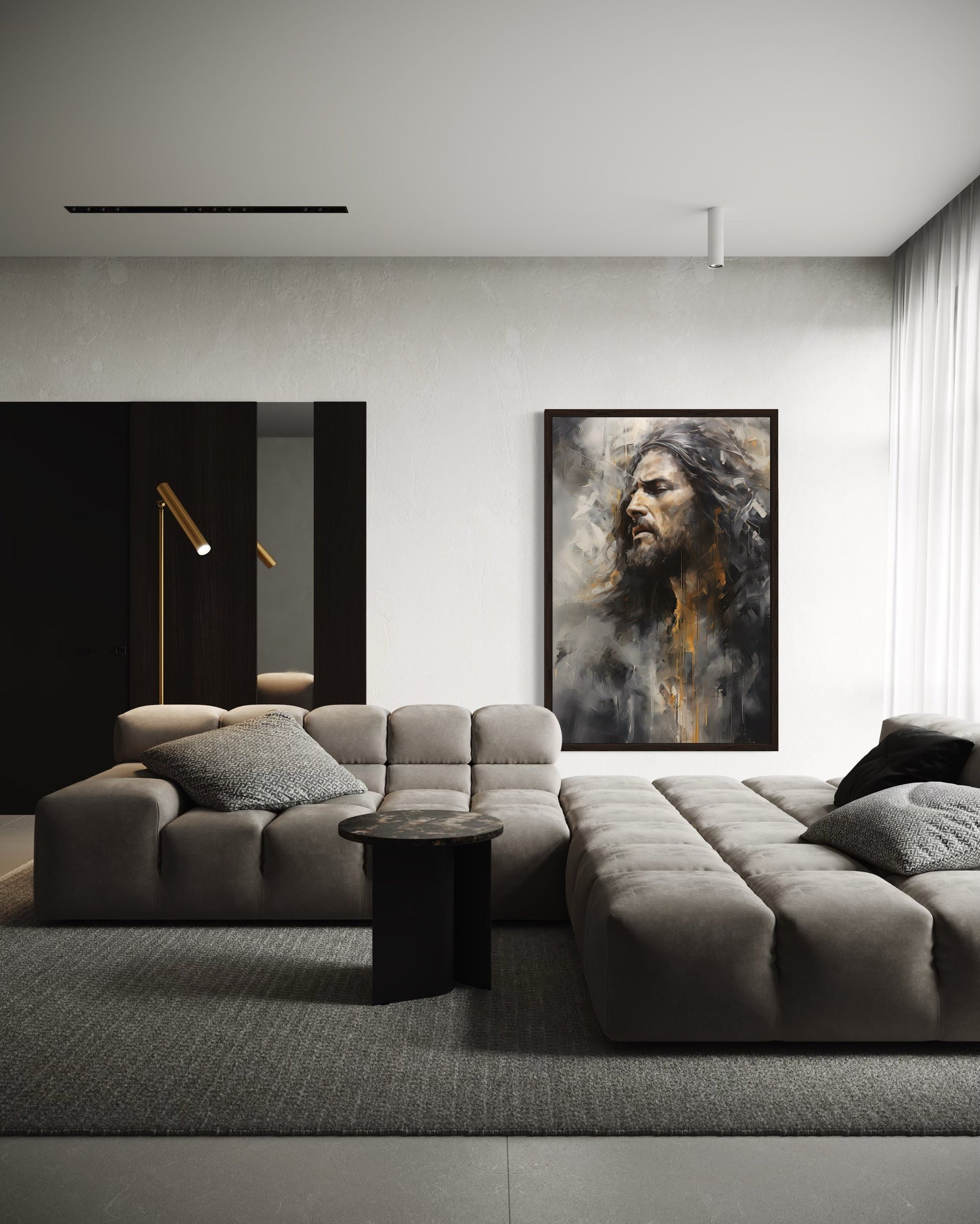 Jesus Christ Abstract Modern Christian Framed Canvas Wall Art