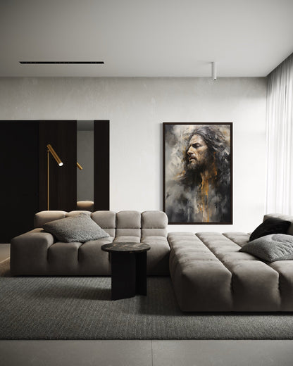 Jesus Christ Abstract Modern Christian Framed Canvas Wall Art