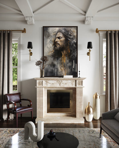 Jesus Christ Abstract Modern Christian Framed Canvas Wall Art