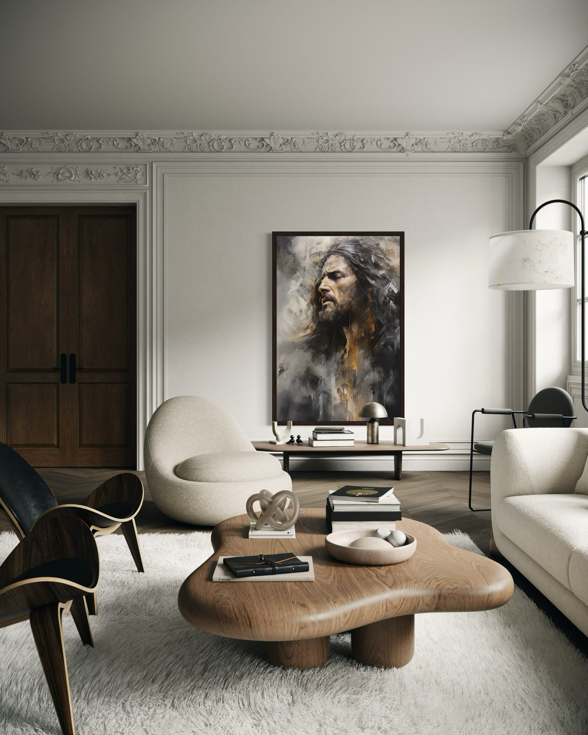 Jesus Christ Abstract Modern Christian Framed Canvas Wall Art