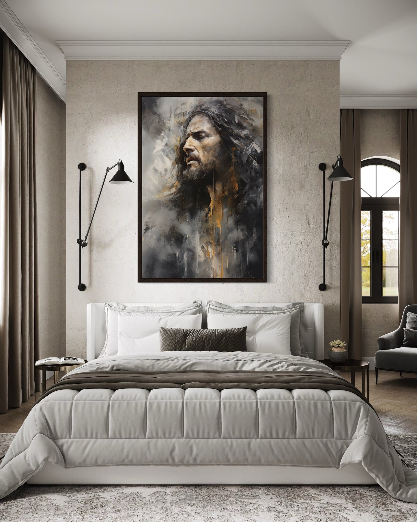 Jesus Christ Abstract Modern Christian Framed Canvas Wall Art