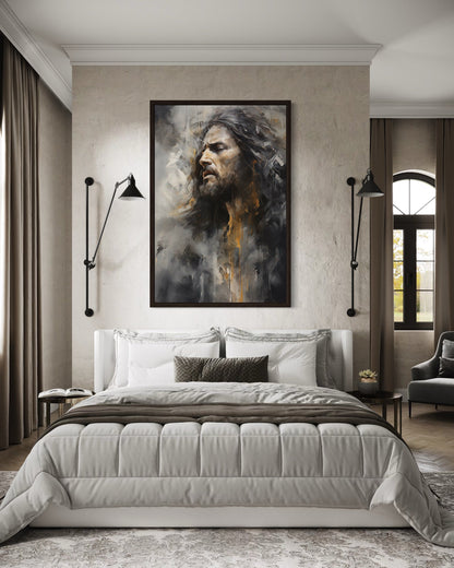 Jesus Christ Abstract Modern Christian Framed Canvas Wall Art