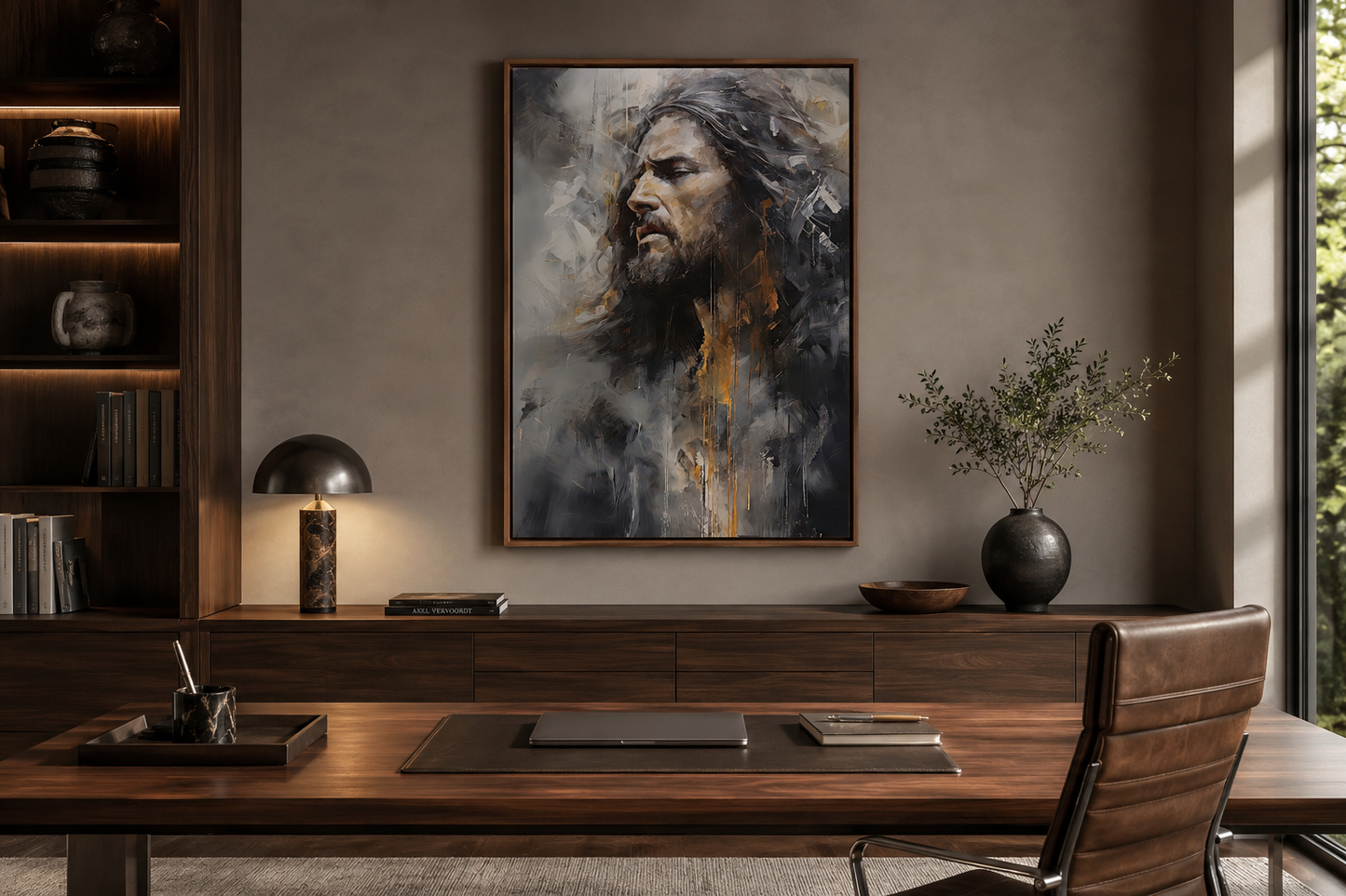 Jesus Christ Abstract Modern Christian Framed Canvas Wall Art