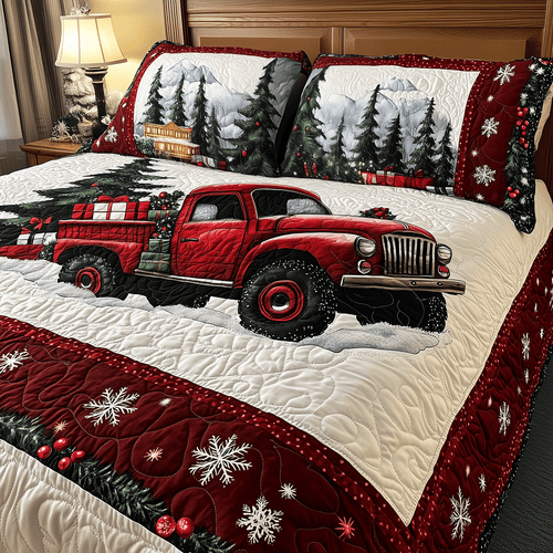 Jolly Truckload 3-Piece Quilted Bedding Set - Single (59" x 70")