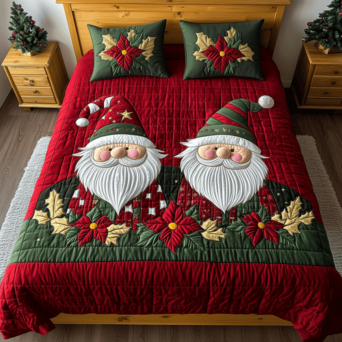 Jolly Gnome 3-Piece Quilted Bedding Set - Single (59" x 70")