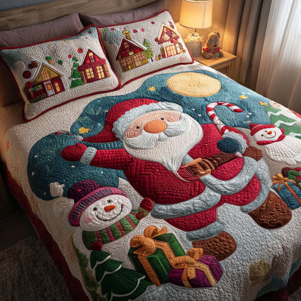 Jolly Night 3-Piece Quilted Bedding Set - Single (59" x 70")