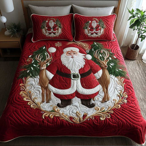 Jolly Santa Comfort 3-Piece Quilted Bedding Set - Single (59" x 70")