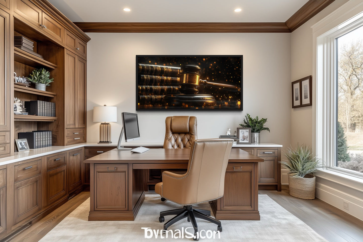 Judge Gavel For Lawyer Office Framed Canvas Wall Decor
