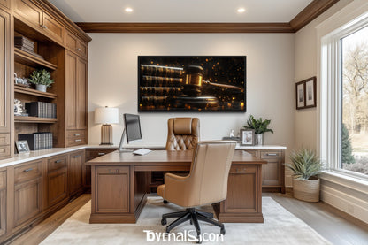 Judge Gavel For Lawyer Office Framed Canvas Wall Decor