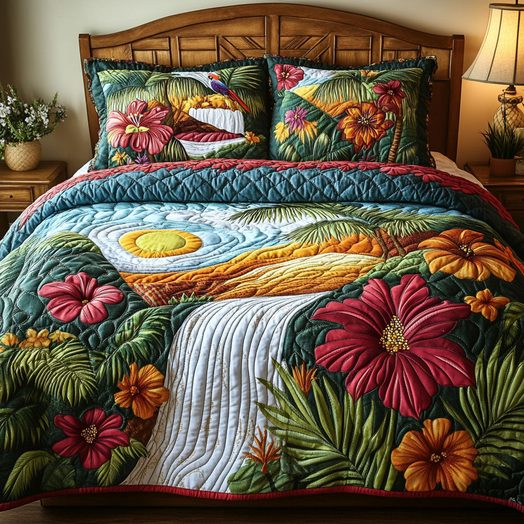Jungle Dreams 3-Piece Quilted Bedding Set - Single (59" x 70")
