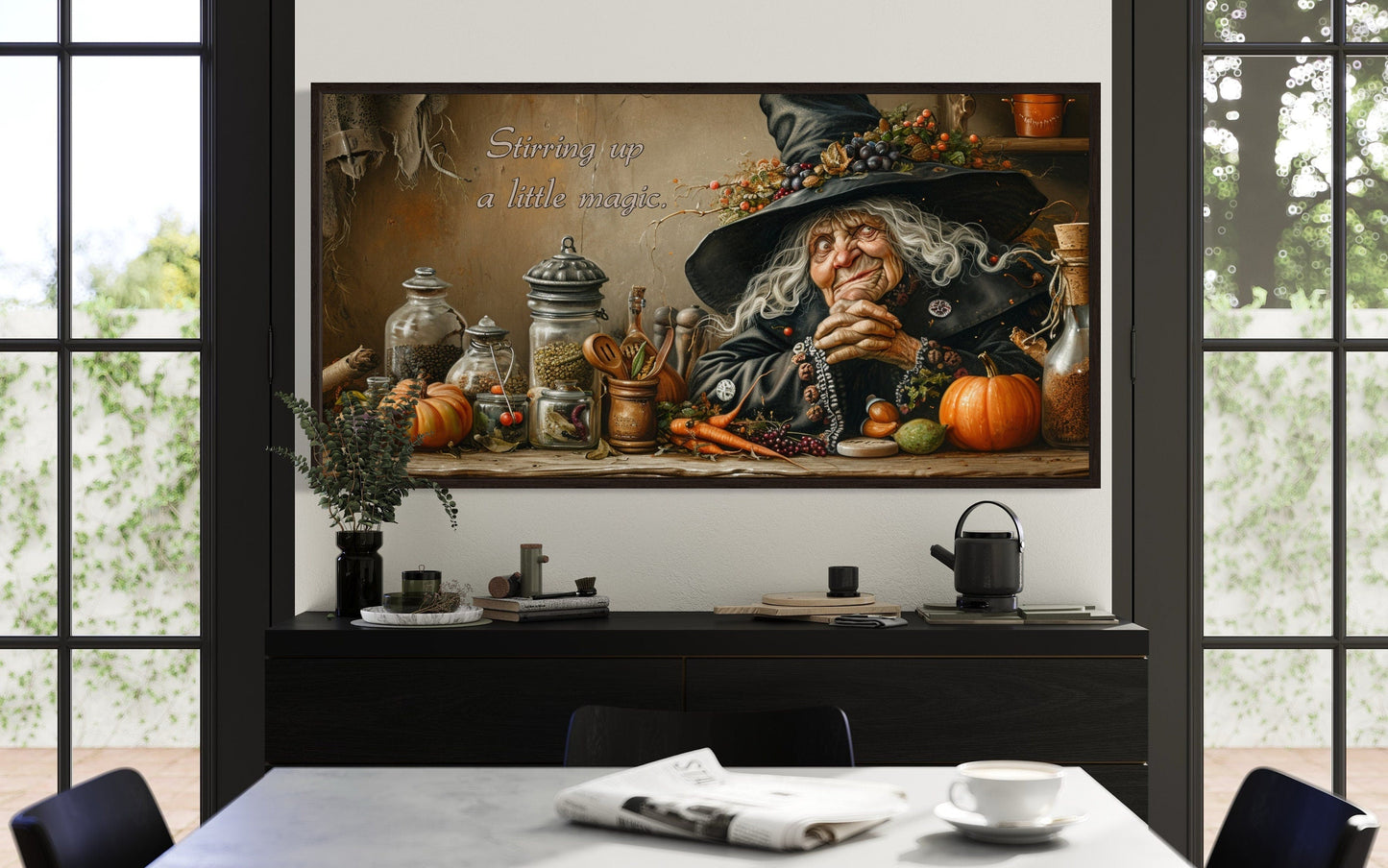 Kitchen Witch Framed Canvas Wall Decor Wall Art