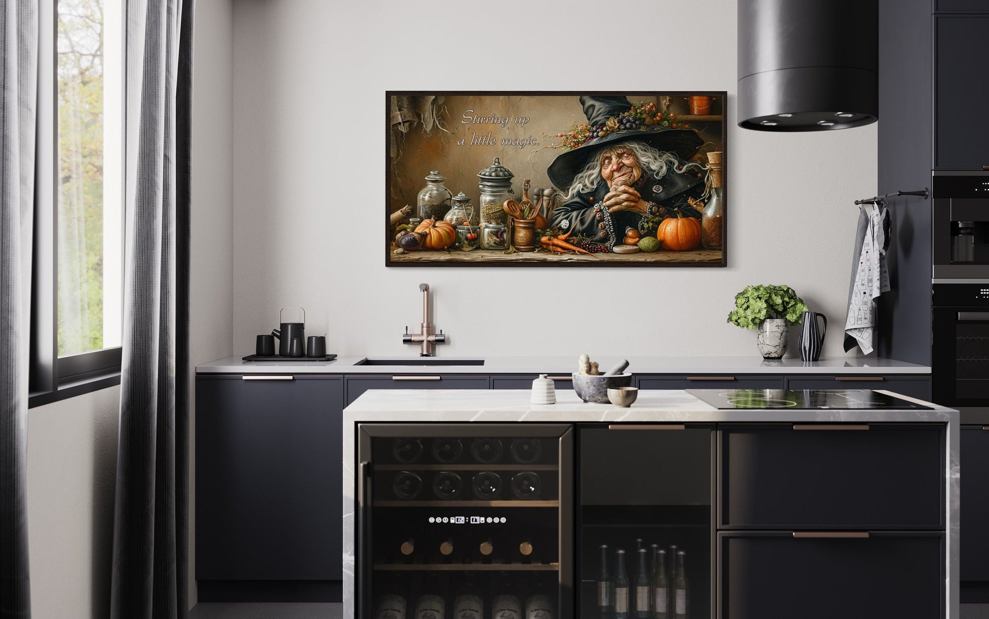 Kitchen Witch Framed Canvas Wall Decor Wall Art