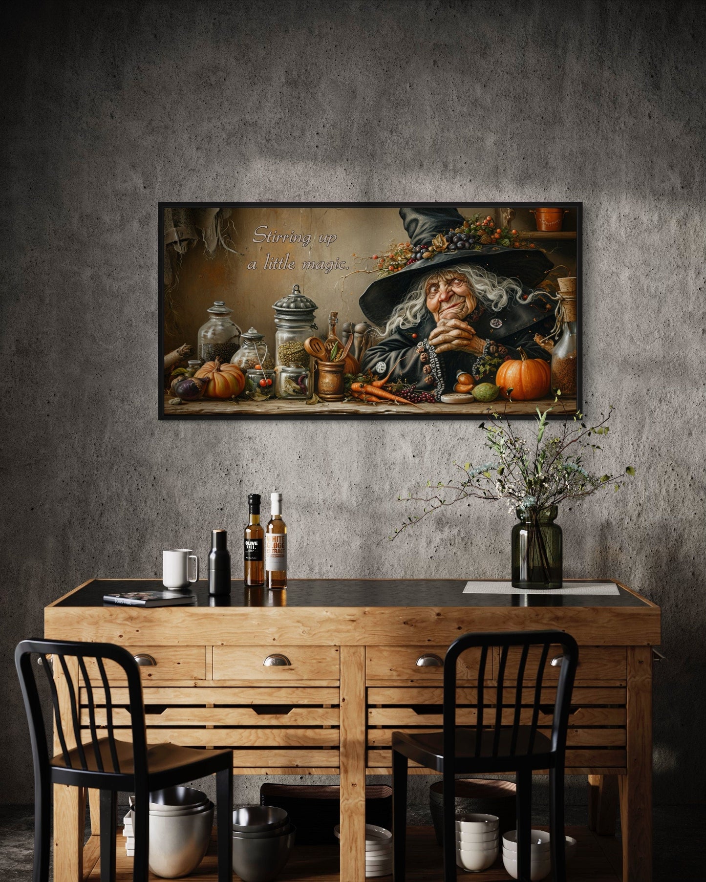 Kitchen Witch Framed Canvas Wall Decor Wall Art