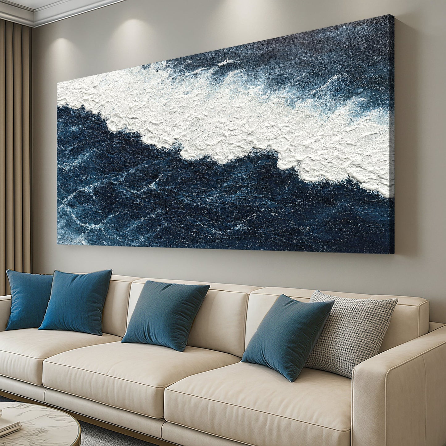 The Blue Waves Abstract Wall Art