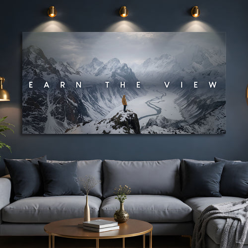 Earn The View Motivational Wall Sign