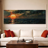 Sunset Over the Ocean Wall Art