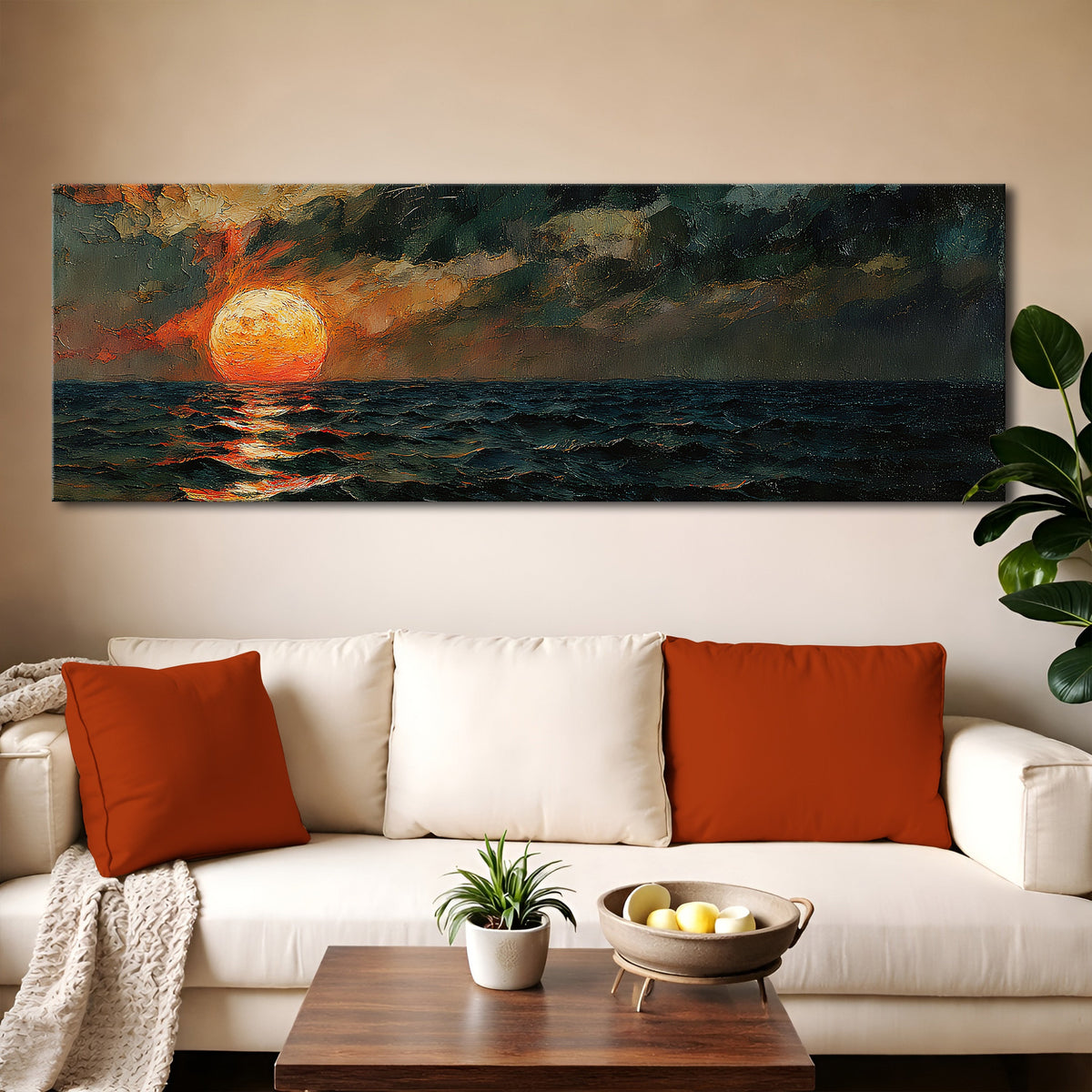 Sunset Over the Ocean Wall Art