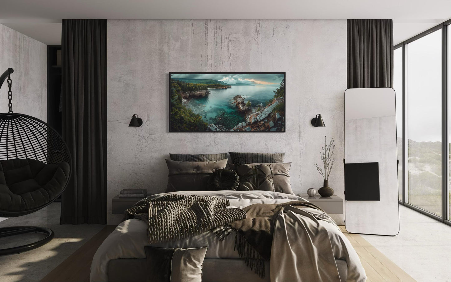 Lake Framed Canvas Wall Art