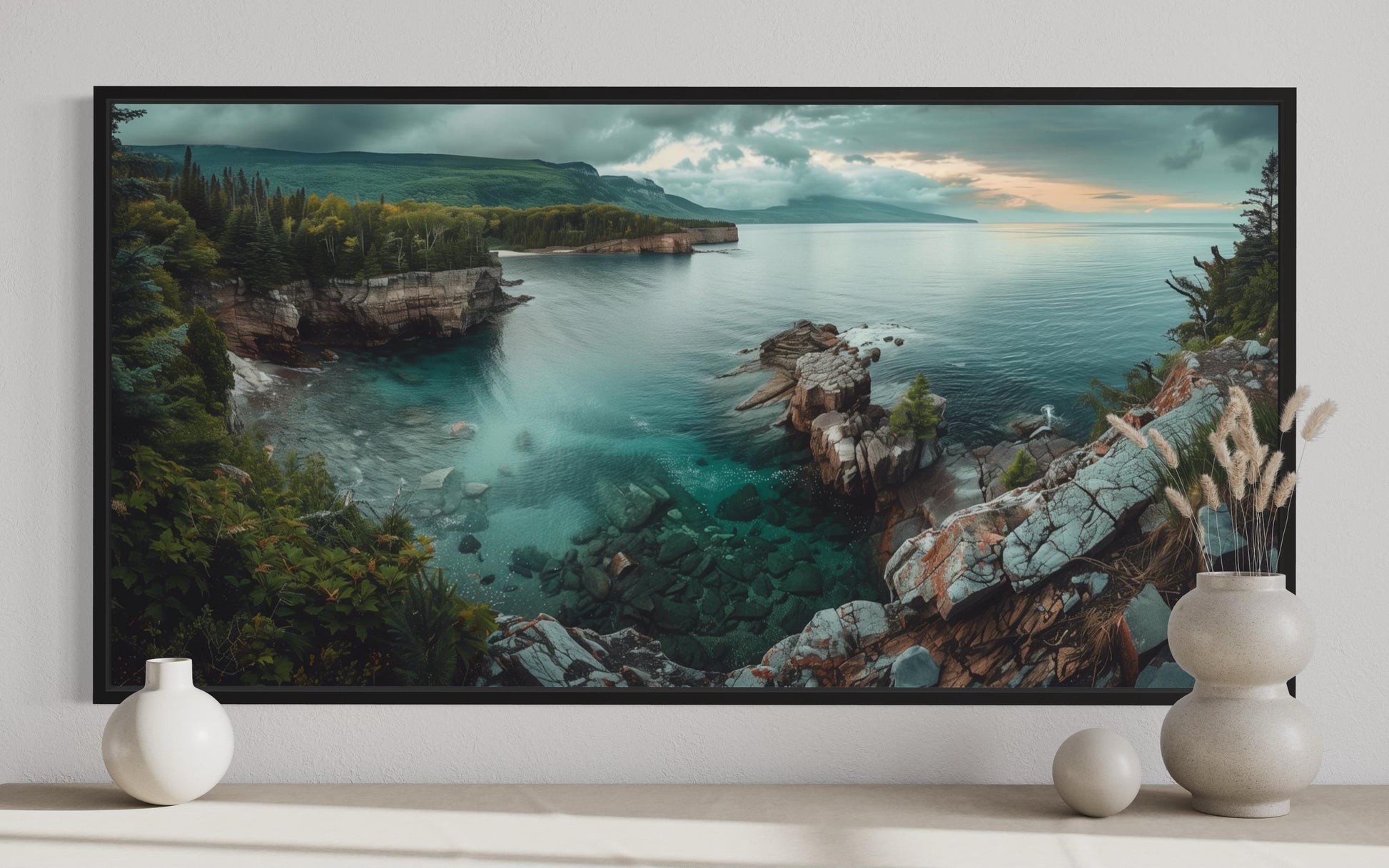 Lake Framed Canvas Wall Art
