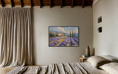 Lavender Fields of Provence France Framed Canvas Wall Art