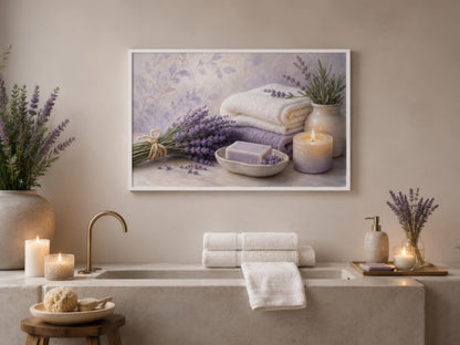 Lavender Spa Wall Art - Relaxing Bathroom Canvas Print | Calming Bath Decor