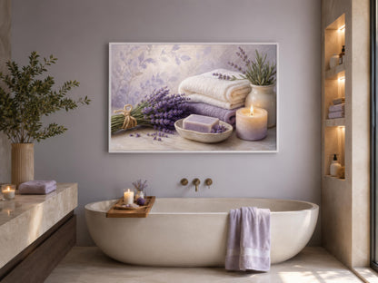 Lavender Spa Wall Art - Relaxing Bathroom Canvas Print | Calming Bath Decor