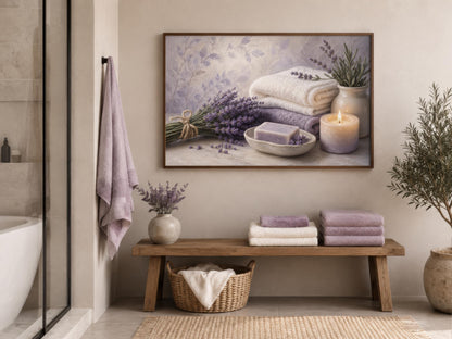 Lavender Spa Wall Art - Relaxing Bathroom Canvas Print | Calming Bath Decor