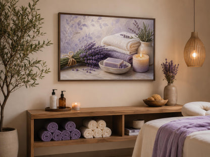Lavender Spa Wall Art - Relaxing Bathroom Canvas Print | Calming Bath Decor