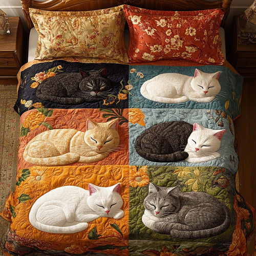 Lazy Cat Nap 3-Piece Quilted Bedding Set - Single (59" x 70")