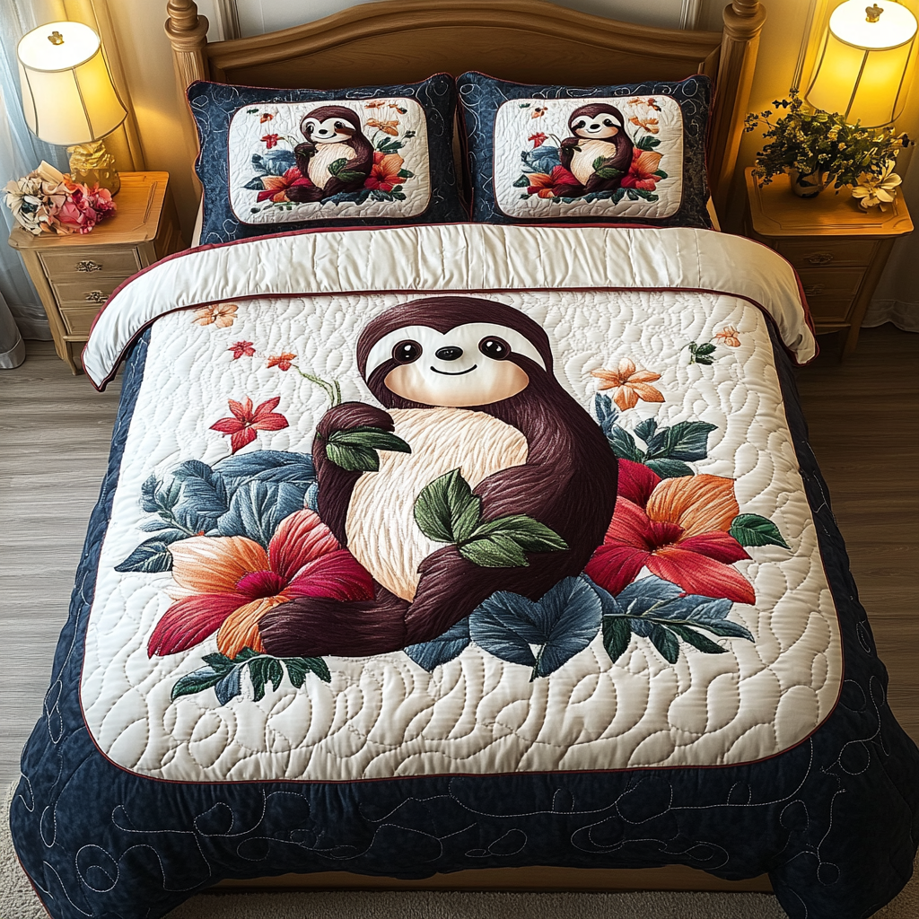 Lazy Day Dreams 3-Piece Quilted Bedding Set - Single (59" x 70")