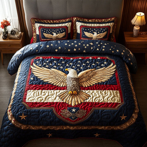 Liberty Eagle 3-Piece Quilted Bedding Set - Single (59" x 70")