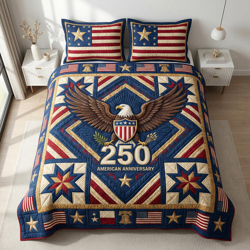 Liberty Eagle 3-Piece Quilted Bedding Set - Single (59" x 70")