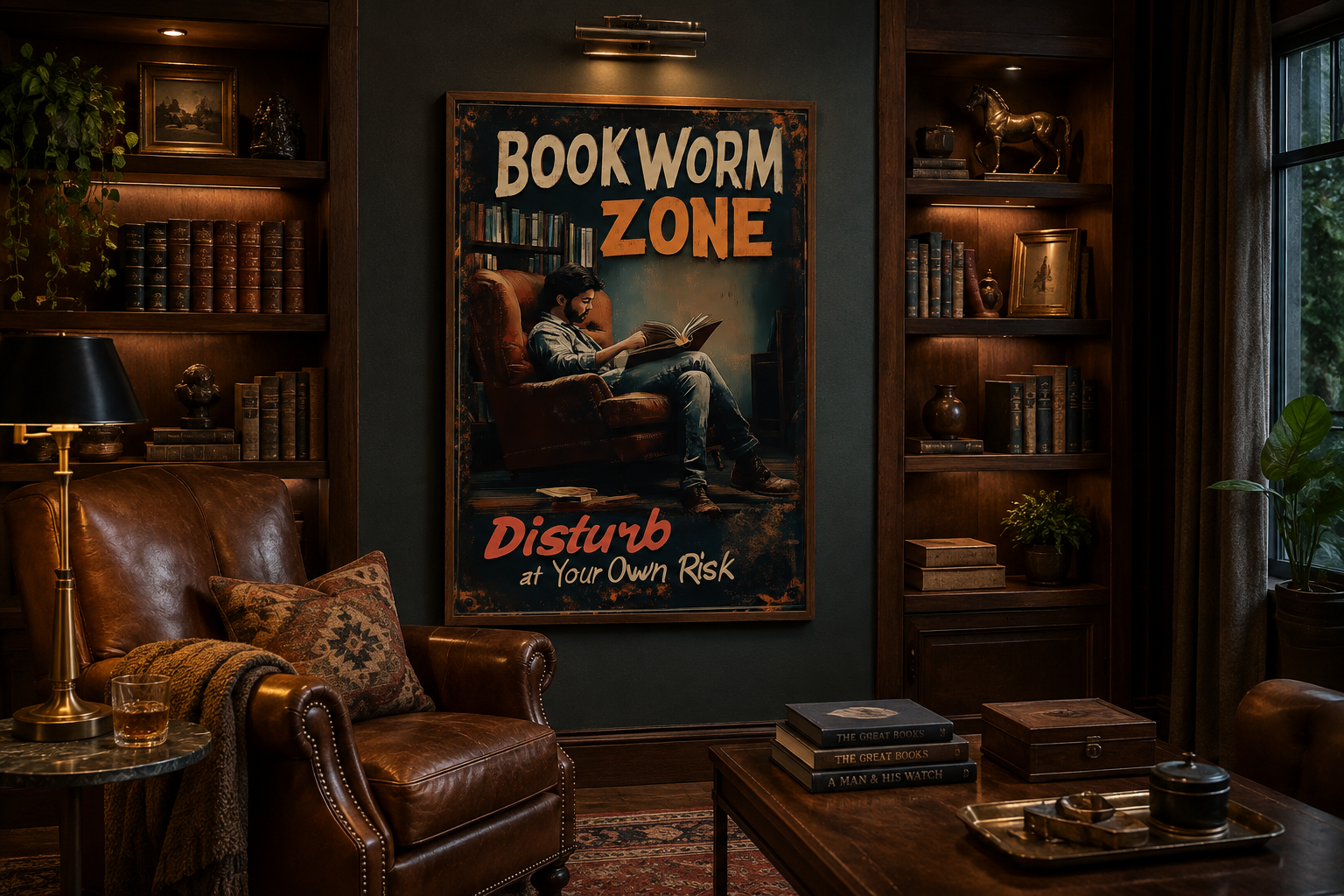 Library Wall Art - Disturb At Your Own Risk Reading Zone Bookworm Canvas Print