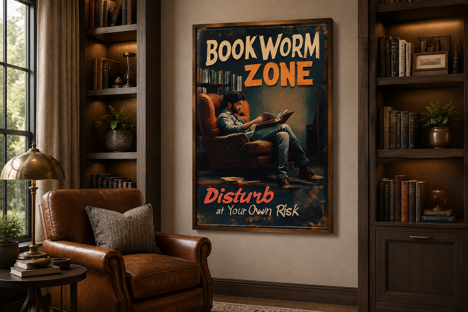 Library Wall Art - Disturb At Your Own Risk Reading Zone Bookworm Canvas Print
