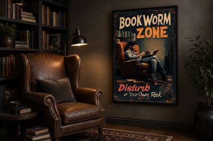 Library Wall Art - Disturb At Your Own Risk Reading Zone Bookworm Canvas Print