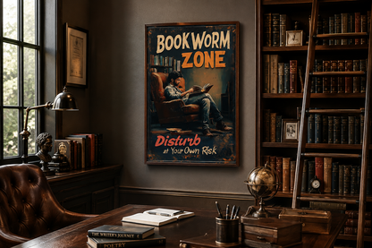 Library Wall Art - Disturb At Your Own Risk Reading Zone Bookworm Canvas Print