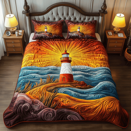 Lighthouse Horizon 3-Piece Quilted Bedding Set - Single (59" x 70")