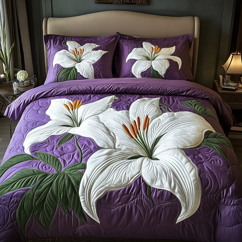 Lily Serenity 3-Piece Quilted Bedding Set - Single (59" x 70")