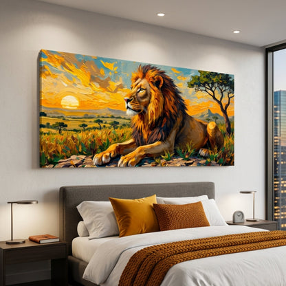 Majestic Sunset Lion
