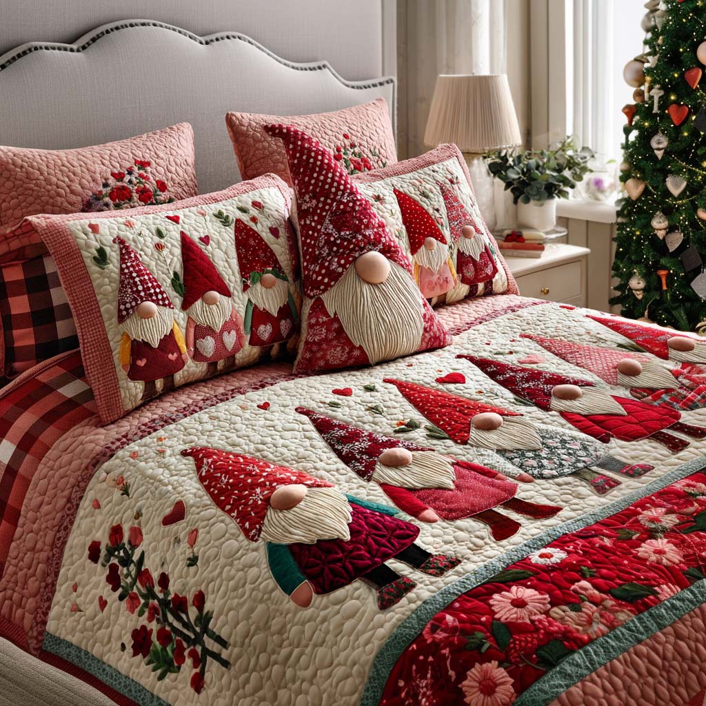 Little Gnome 3-Piece Quilted Bedding Set - Single (59" x 70")