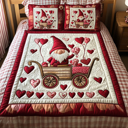 Love Under the Hat 3-Piece Quilted Bedding Set - Single (59" x 70")