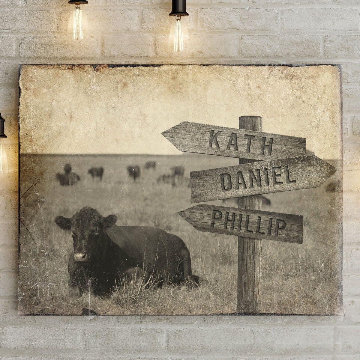 Angus Cattle Name Sign II